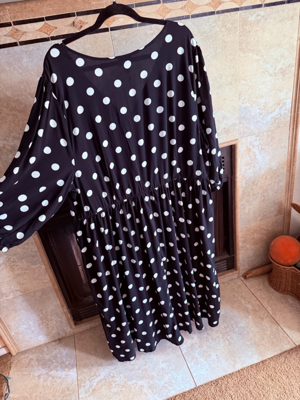 Ava & Viv Black and White Polka Dot Midi Dress - Picture 10 of 10